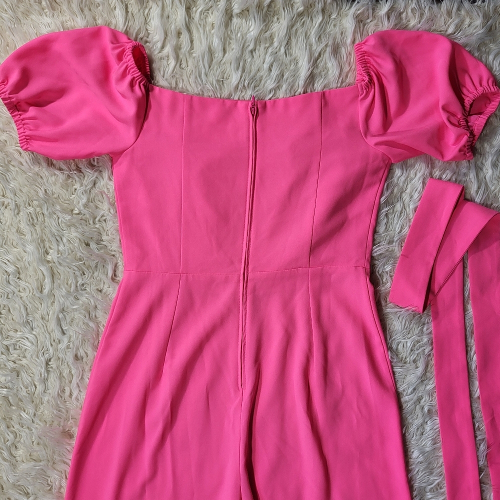 Lilly Pulitzer Jada Off-The-Shoulder Jumpsuit in Pink Isle Size 8 - Picture 14 of 15